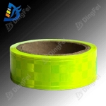 Reflective PVC Cloth Tapes - Checkered Fluorescent Yellow Reflective Tape For Clothing